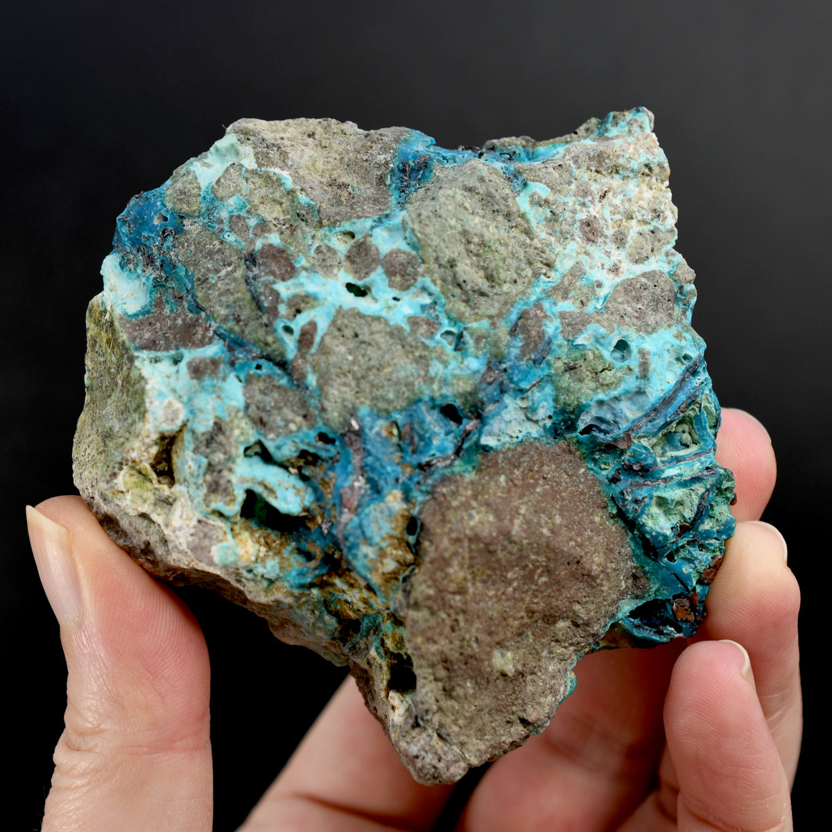 Chrysocolla Shattuckite Copper Crystal Slab