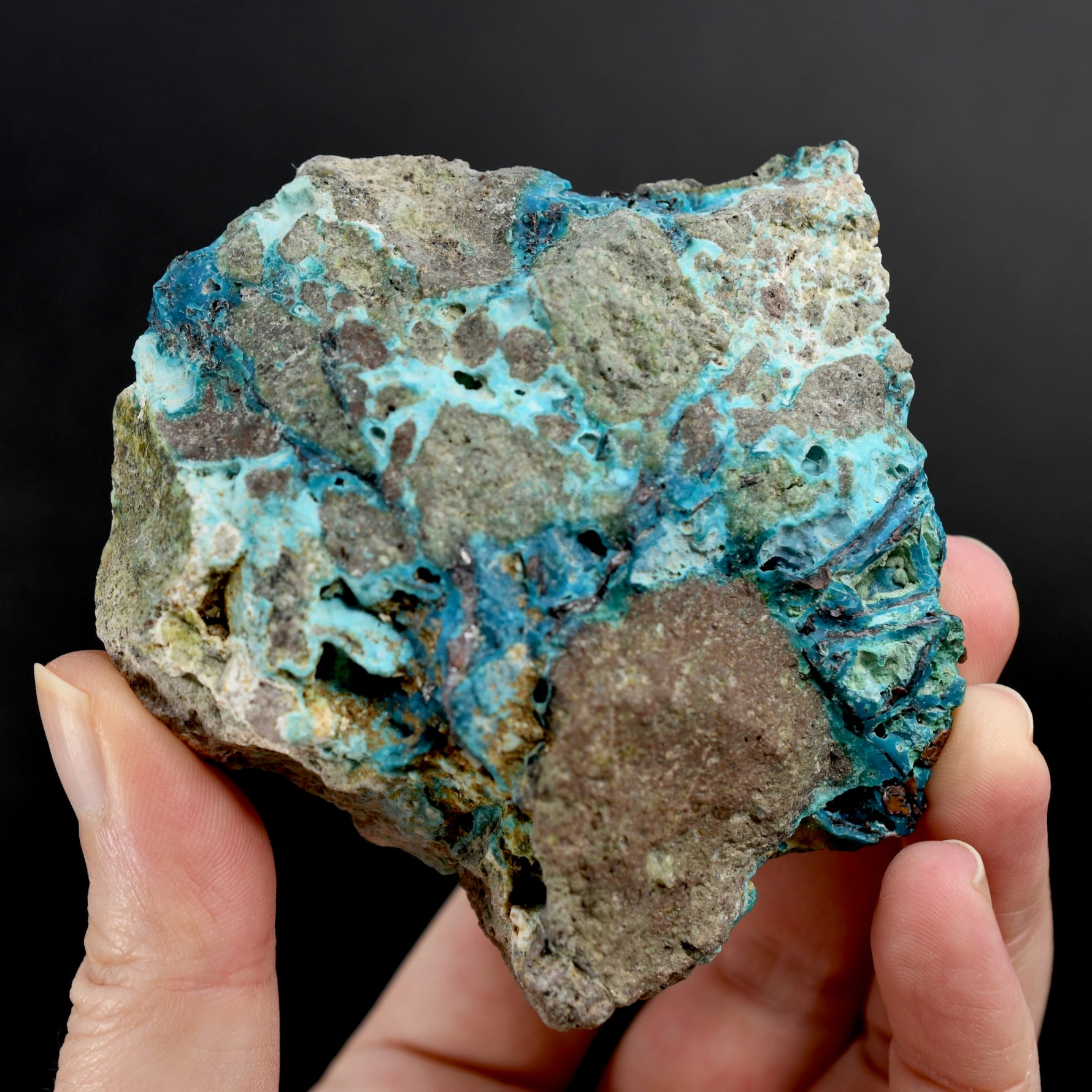 Chrysocolla Shattuckite Copper Crystal Slab