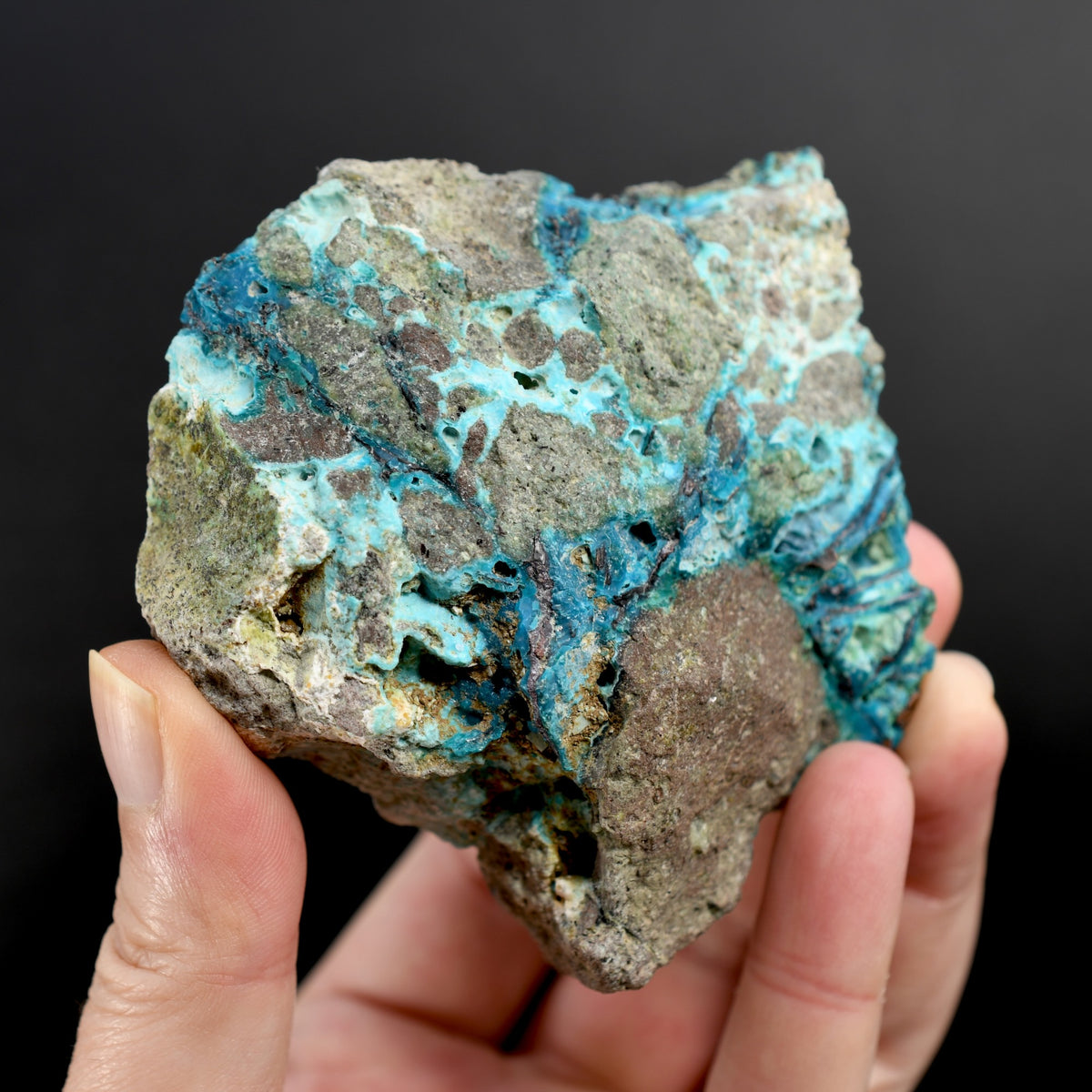 Chrysocolla Shattuckite Copper Crystal Slab