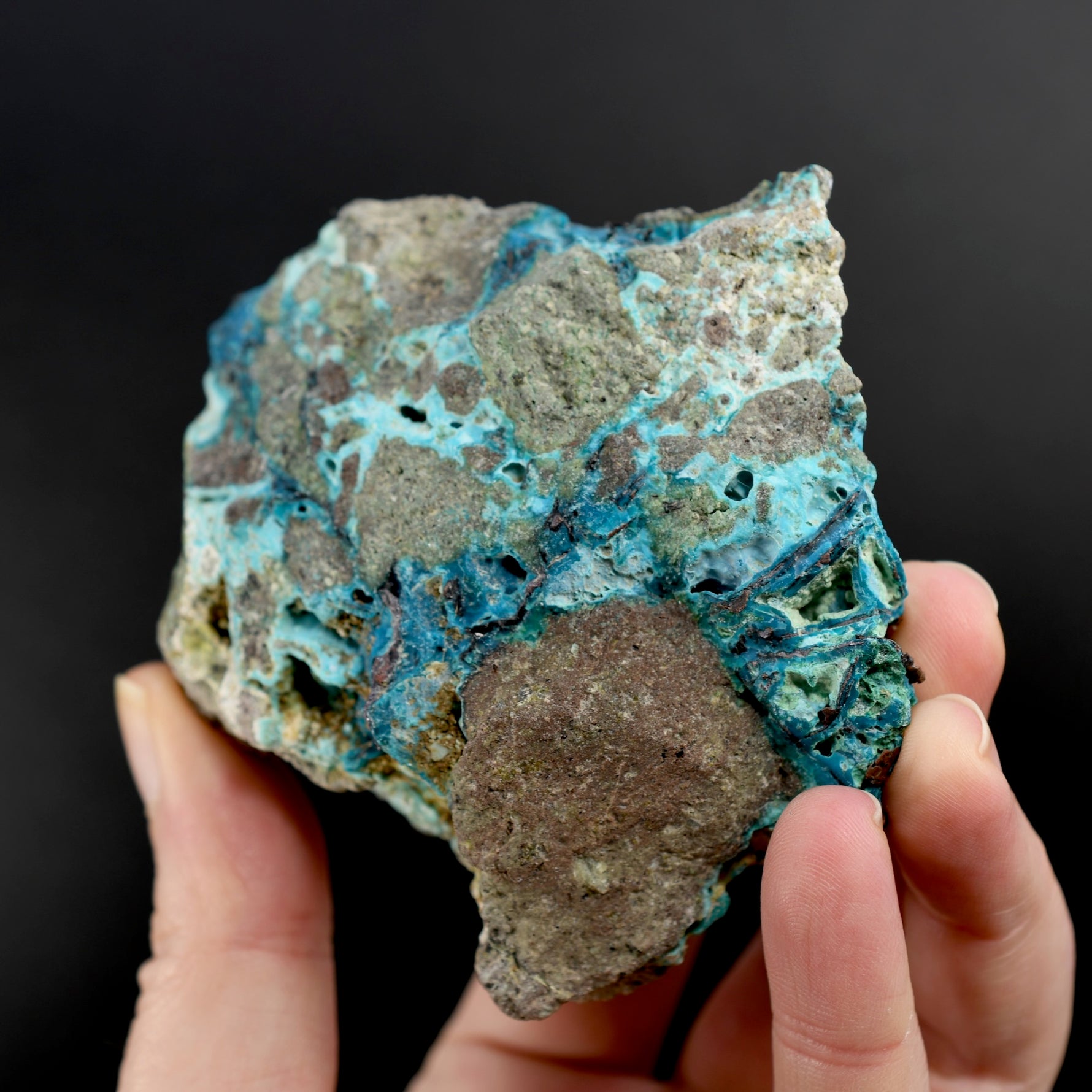 Chrysocolla Shattuckite Copper Crystal Slab