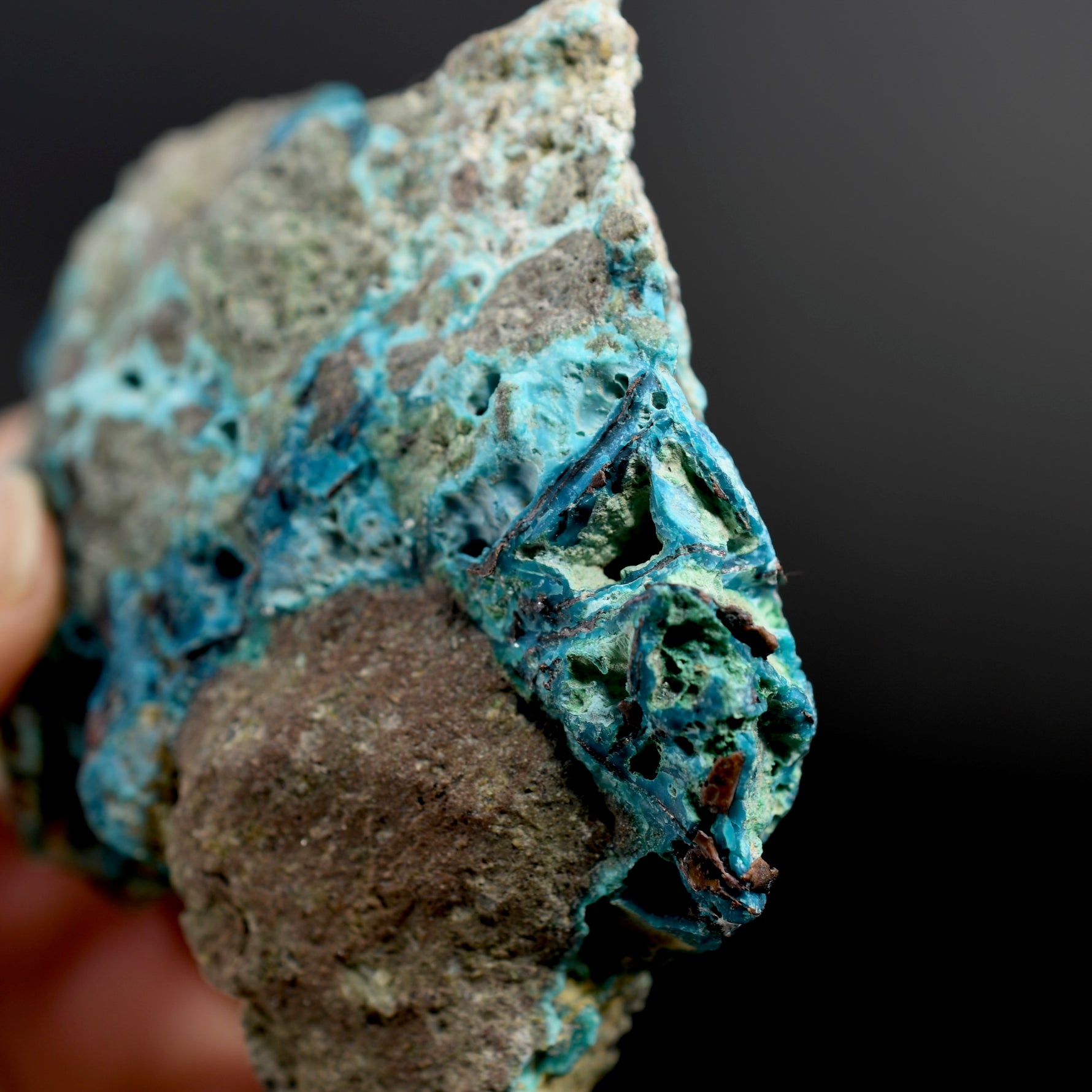 Chrysocolla Shattuckite Copper Crystal Slab