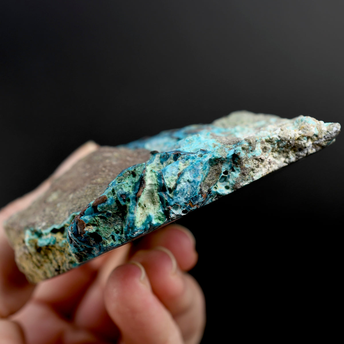 Chrysocolla Shattuckite Copper Crystal Slab