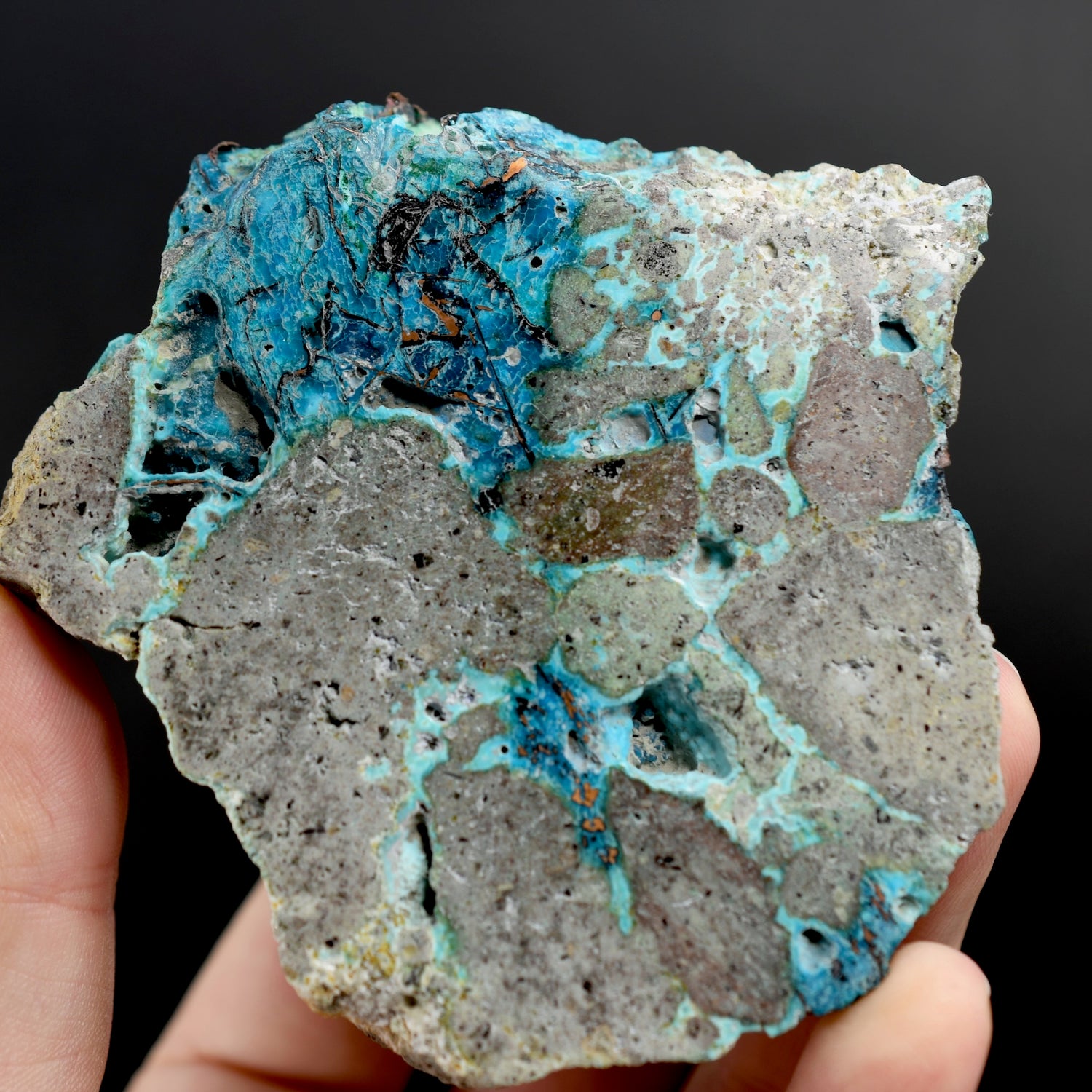 Chrysocolla Shattuckite Copper Crystal Slab