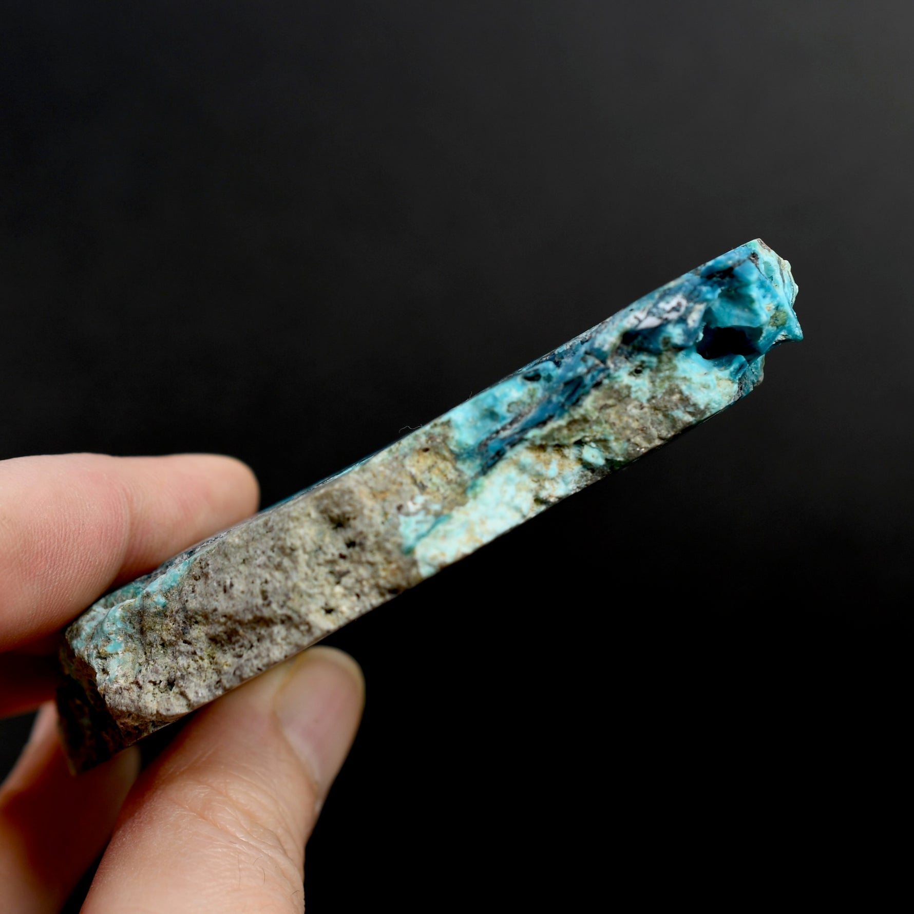 Chrysocolla Shattuckite Copper Crystal Slab