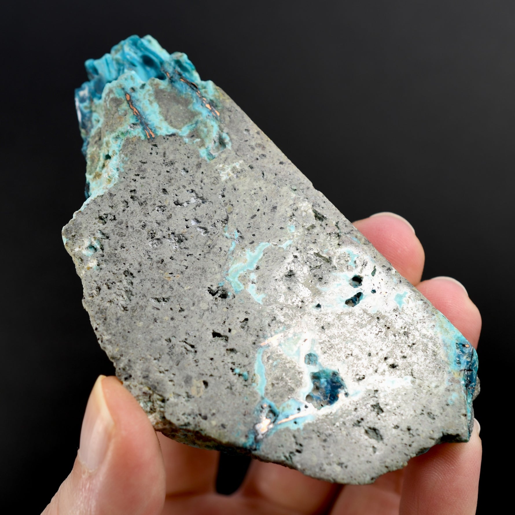 Chrysocolla Shattuckite Copper Crystal Slab