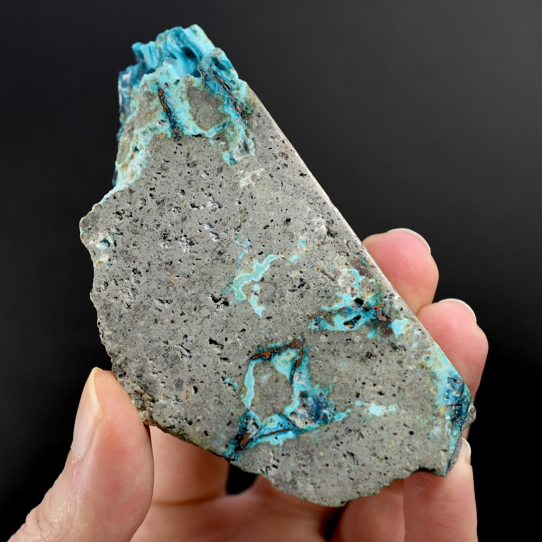Chrysocolla Shattuckite Copper Crystal Slab