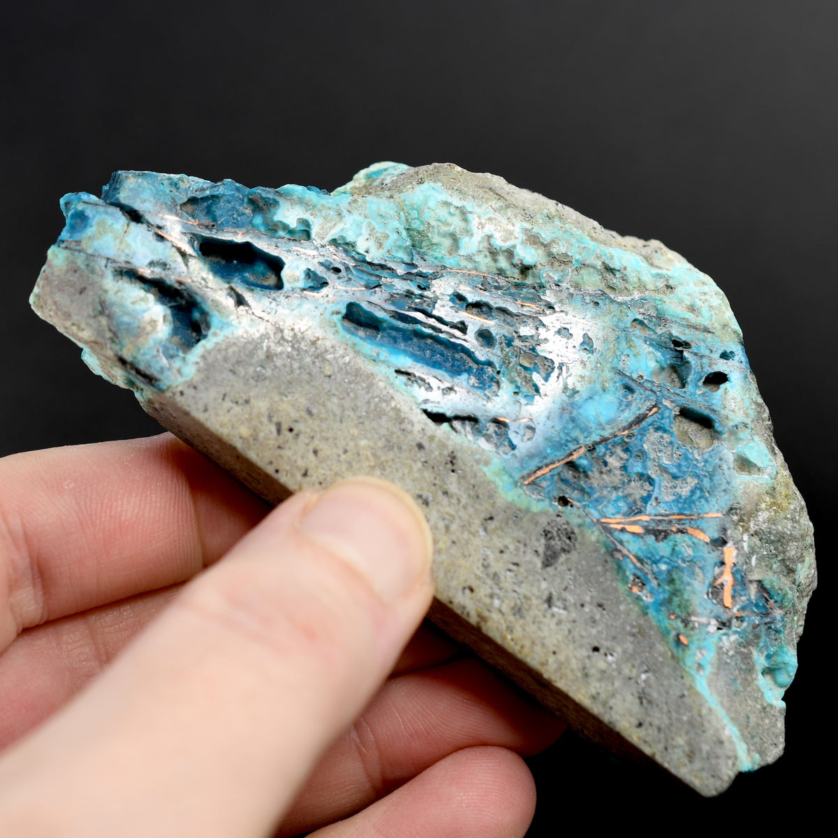 Chrysocolla Shattuckite Copper Crystal Slab
