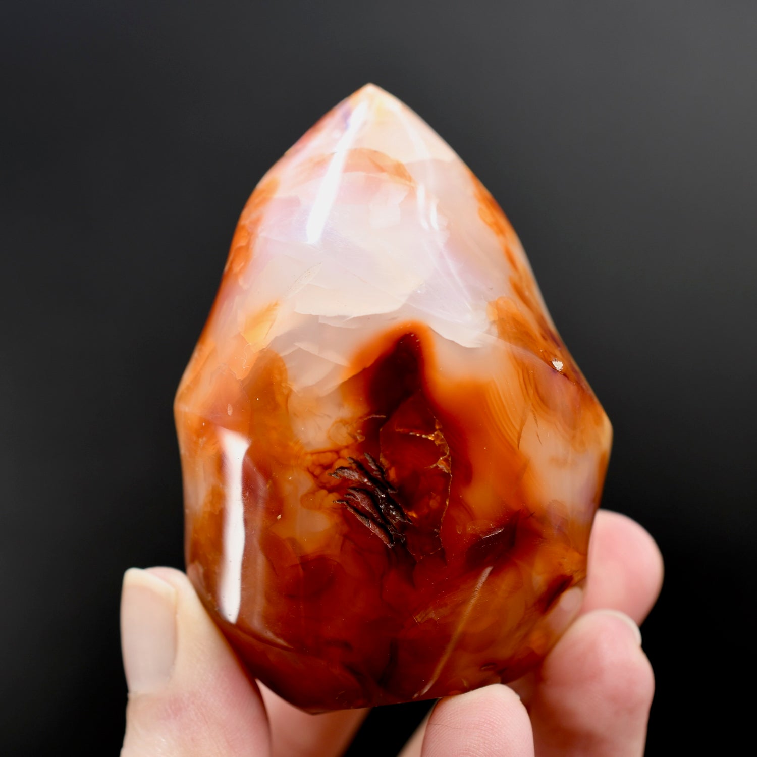 Carnelian Agate Crystal Flame Tower