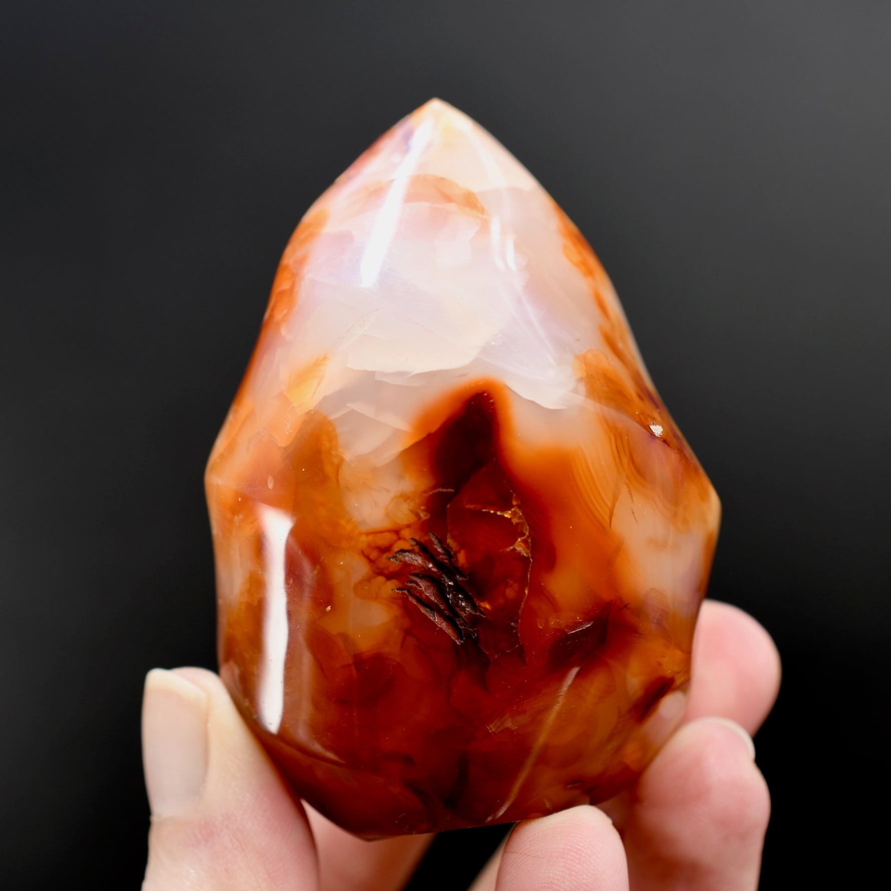 Carnelian Agate Crystal Flame Tower