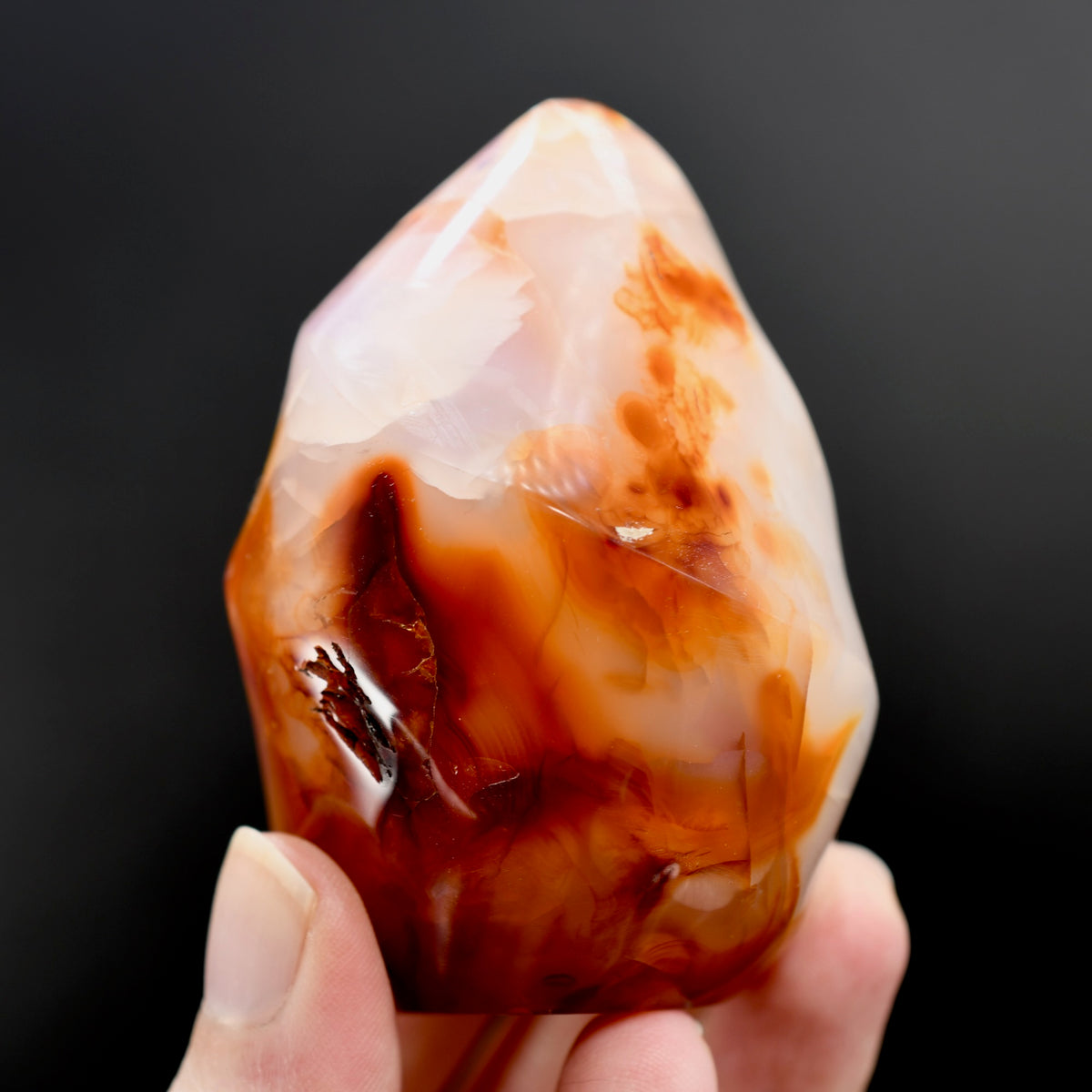 Carnelian Agate Crystal Flame Tower