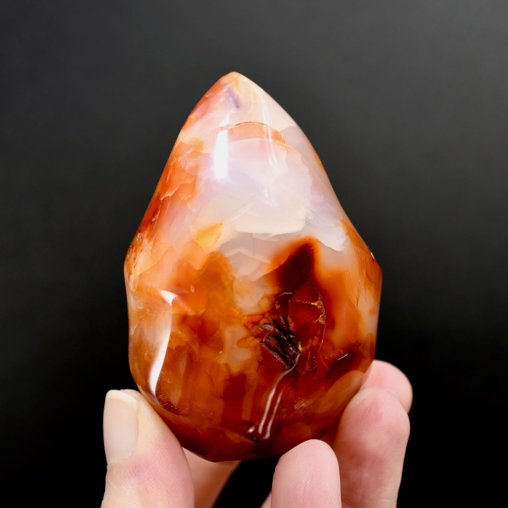 Carnelian Agate Crystal Flame Tower