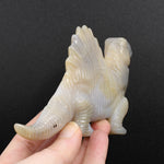 6in Amethyst Geode Agate Carved Crystal Dinosaur