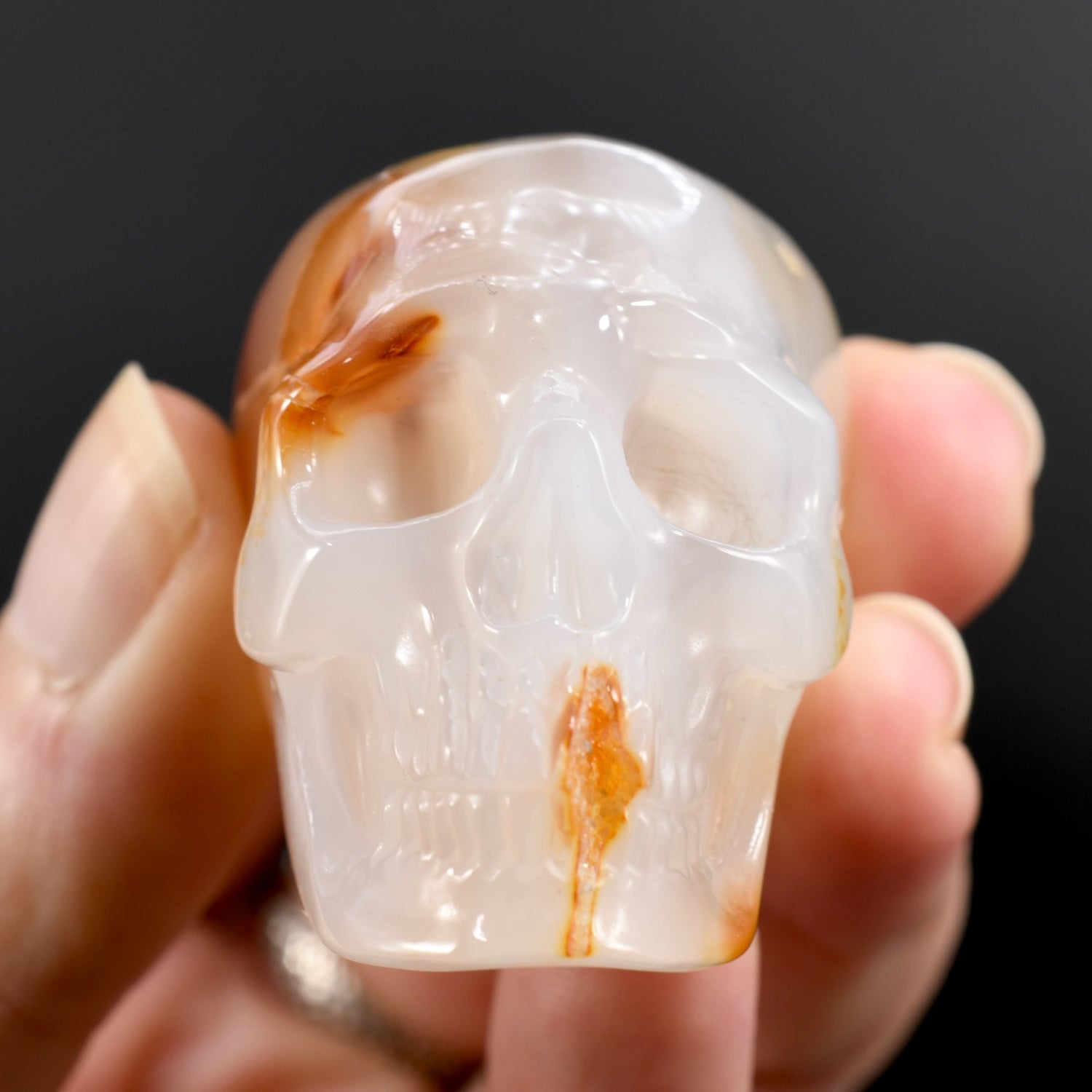 Carnelian Agate Carved Crystal Skull
