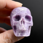Lepidolite Carved Crystal Skull