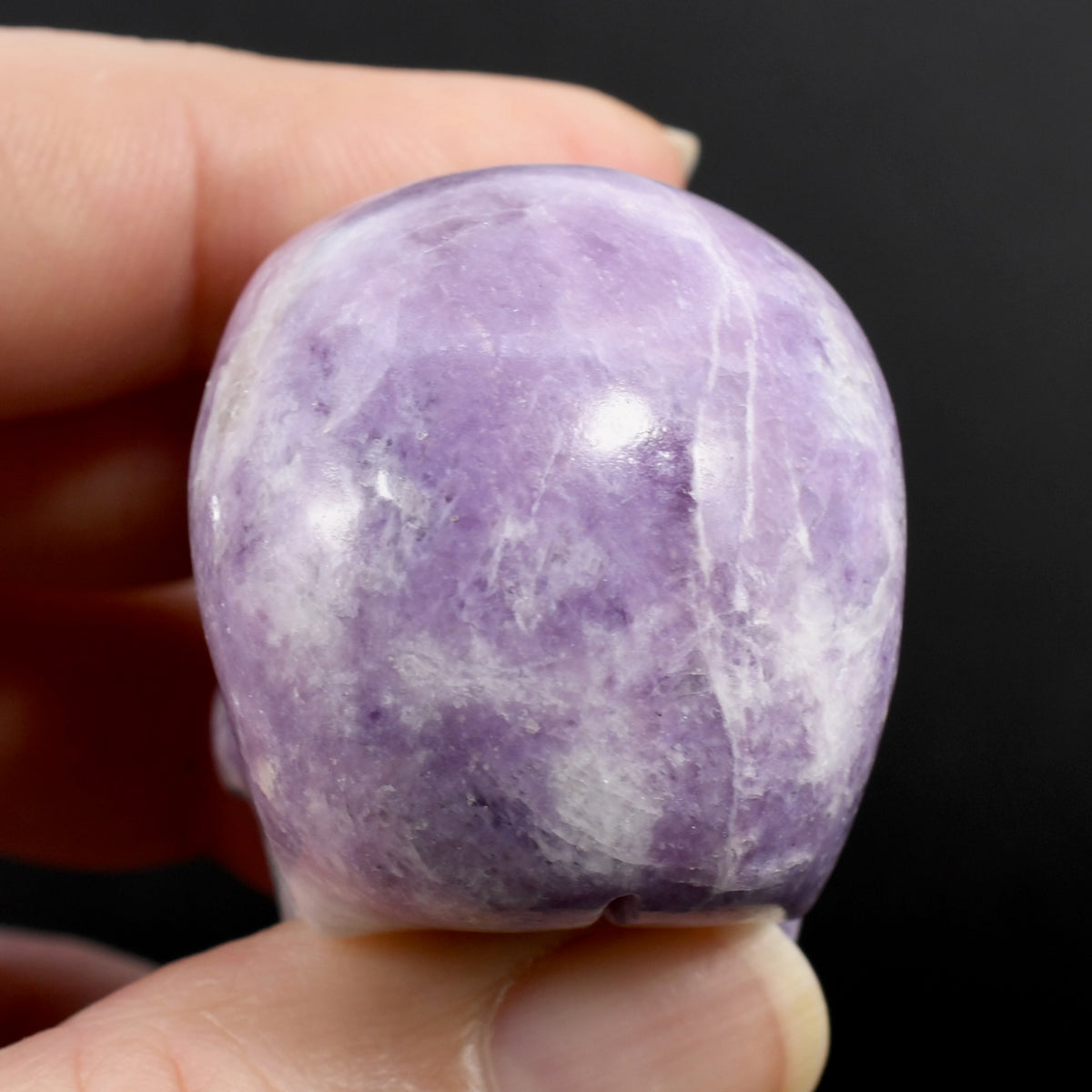 Lepidolite Carved Crystal Skull