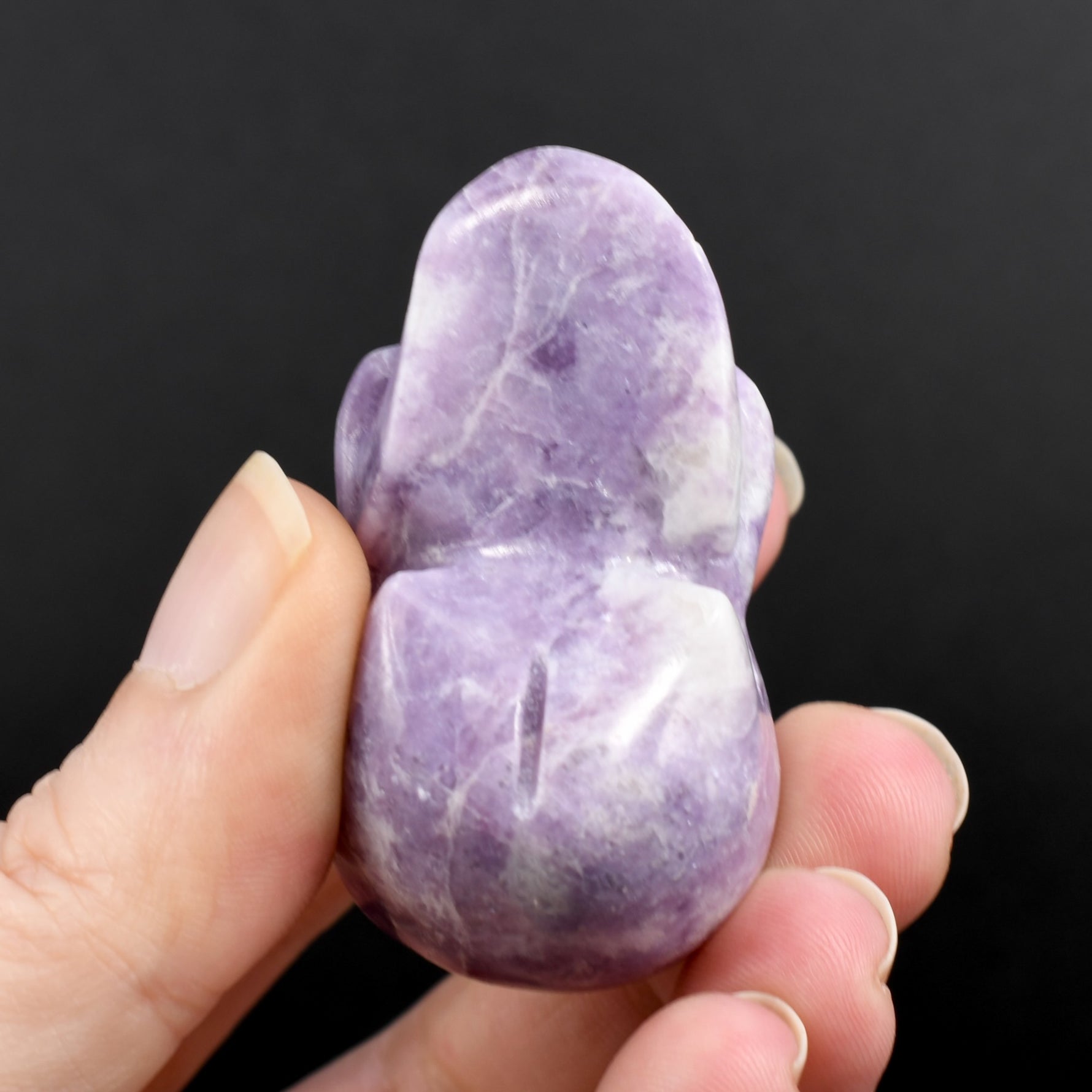 Lepidolite Carved Crystal Skull