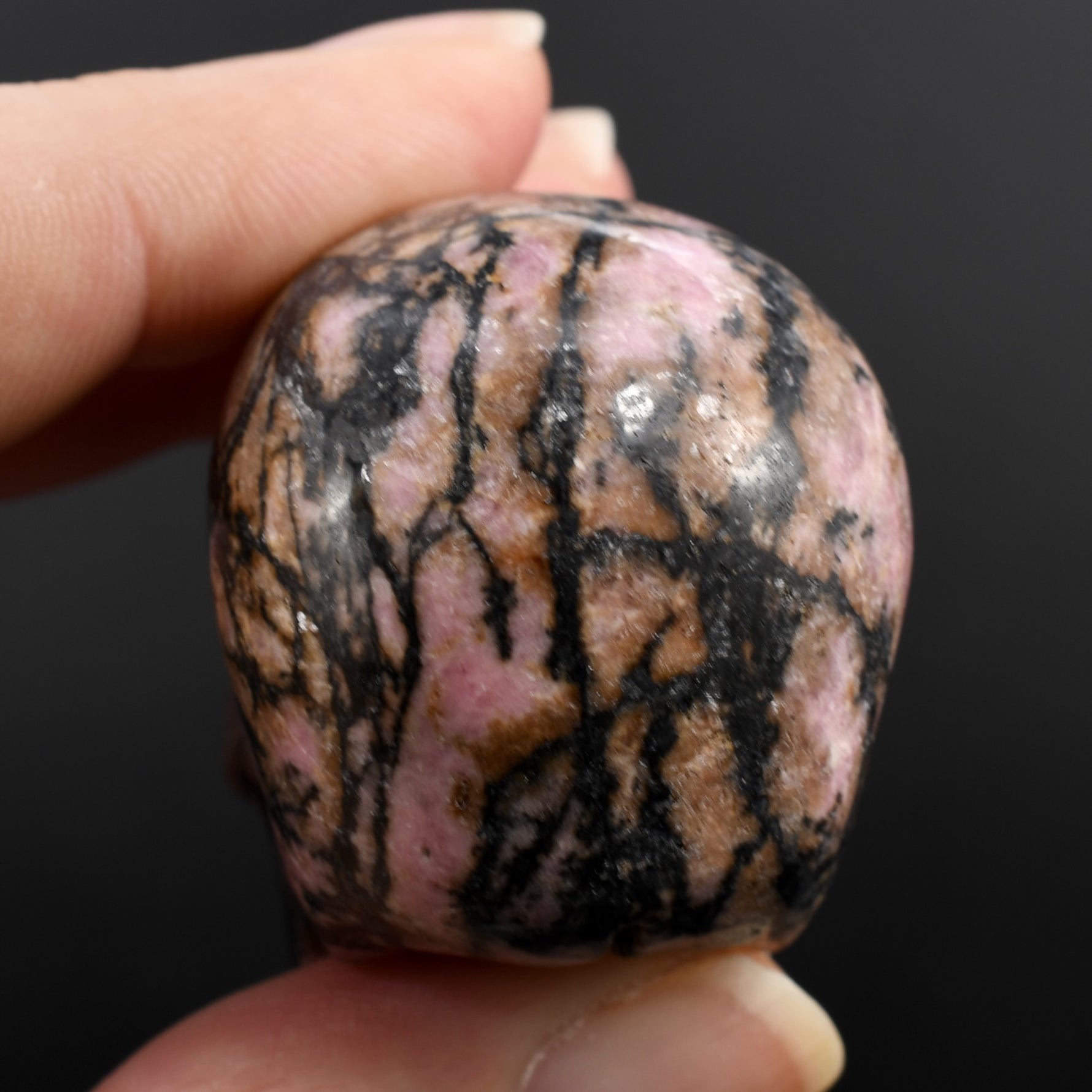 Rhodonite Carved Crystal Skull