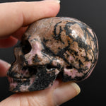 Rhodonite Carved Crystal Skull