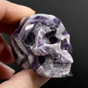 Chevron Amethyst Crystal Skull