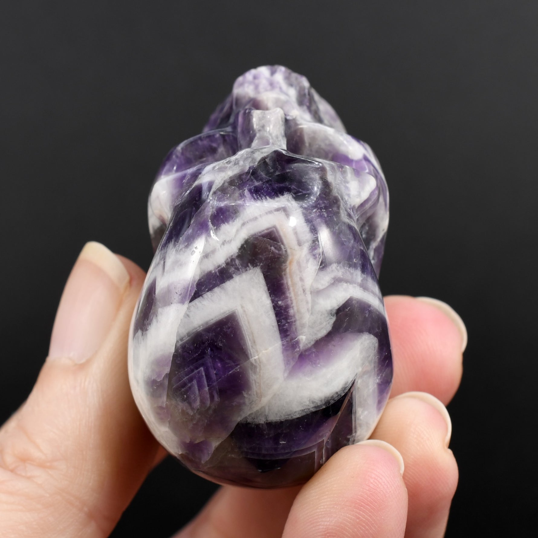 Chevron Amethyst Crystal Skull