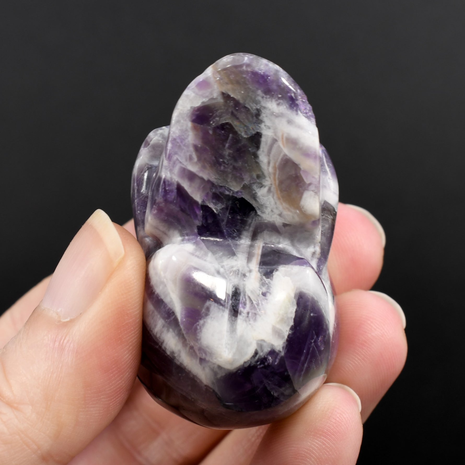 Chevron Amethyst Crystal Skull