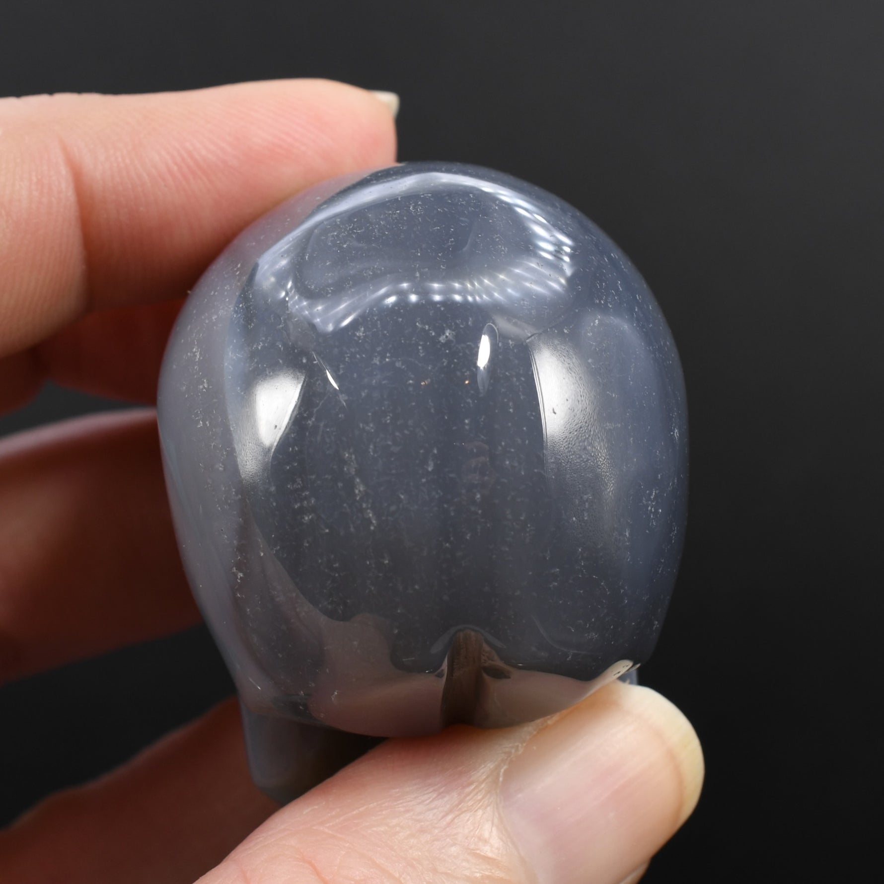 Grey Agate Carved Crystal Skull