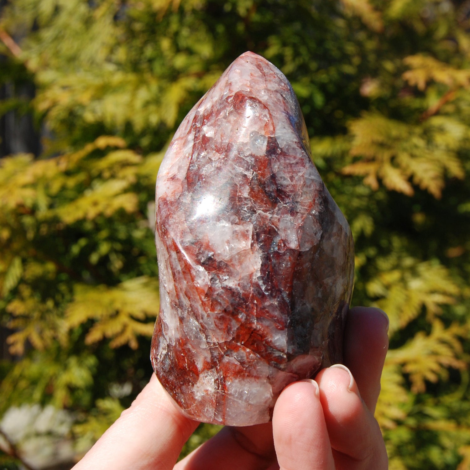 Fire Quartz Red Hematoid Crystal Flame Tower