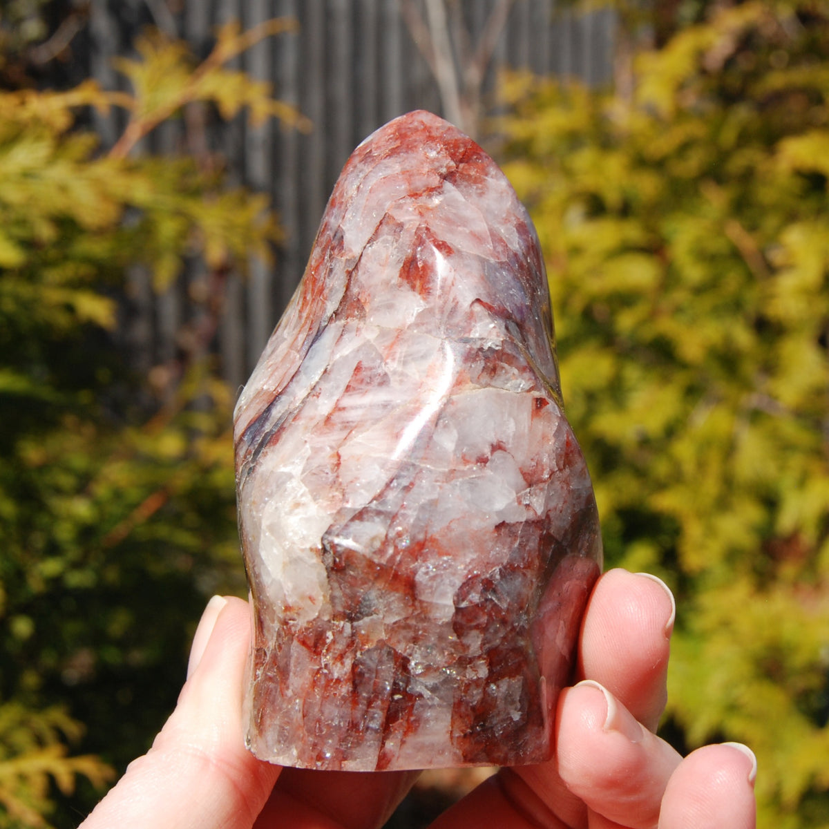 Fire Quartz Red Hematoid Crystal Flame Tower