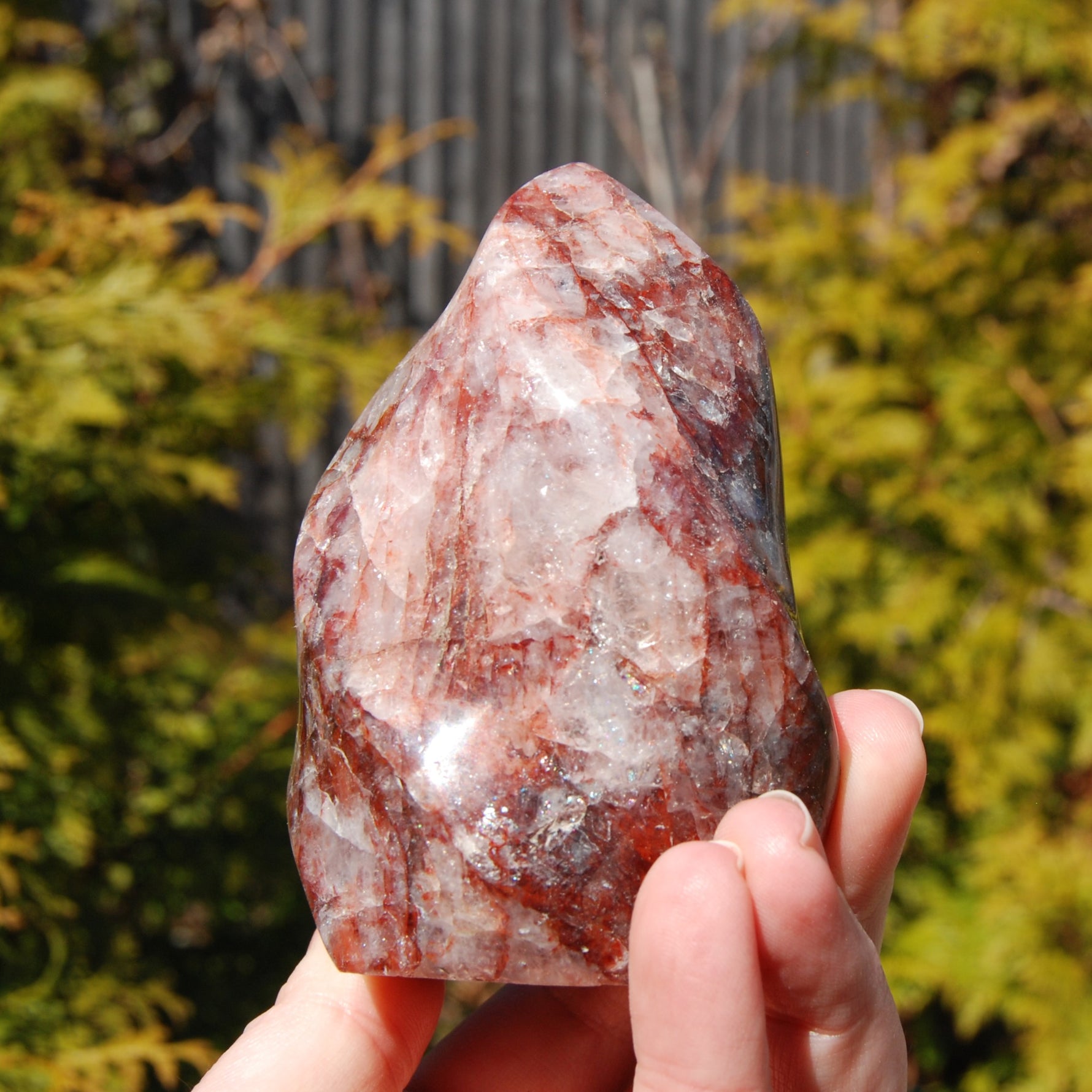 Fire Quartz Red Hematoid Crystal Flame Tower