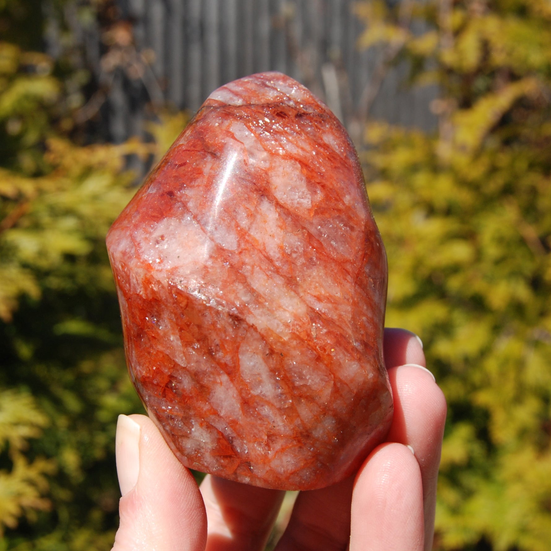 Fire Quartz Red Hematoid Crystal Flame Tower