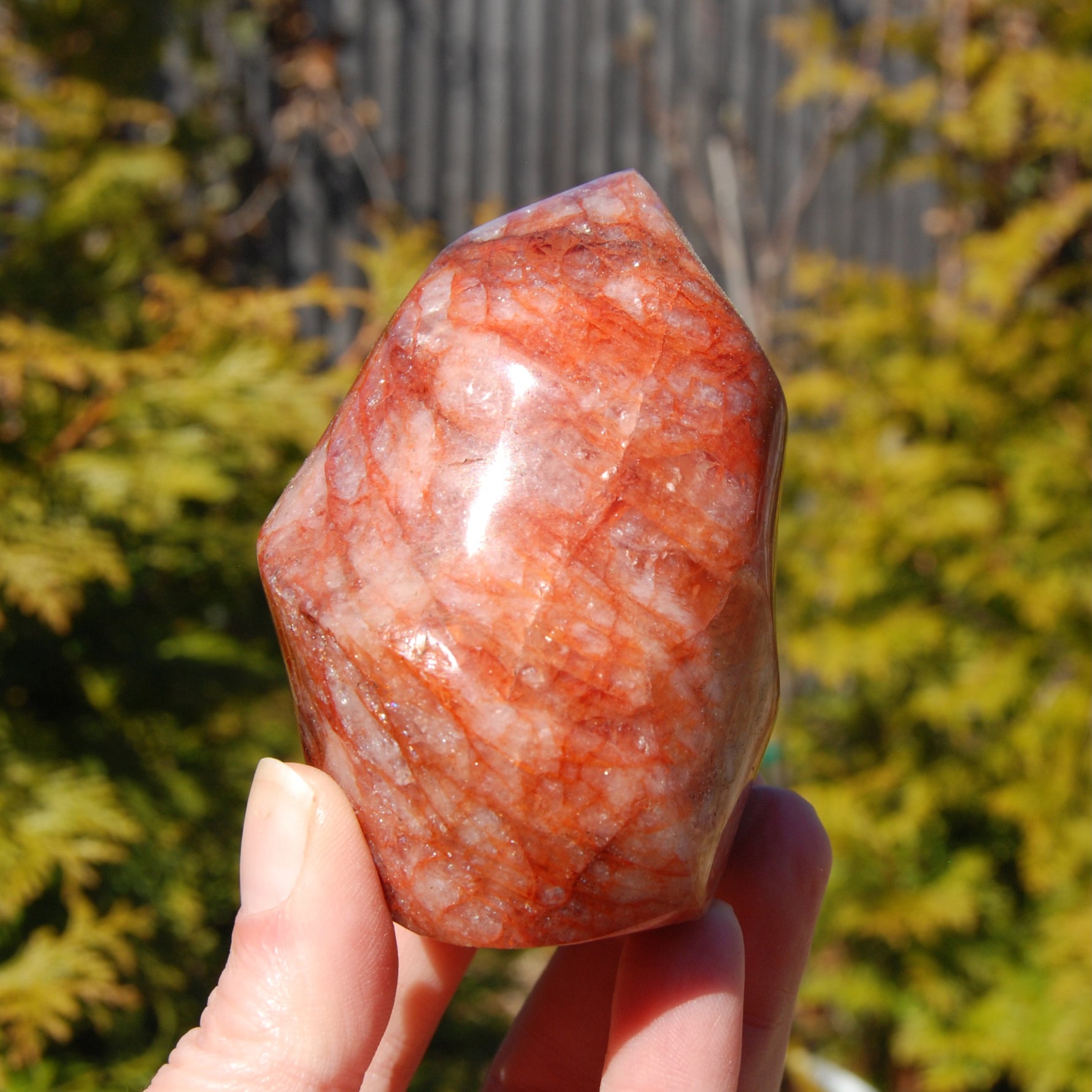 Fire Quartz Red Hematoid Crystal Flame Tower