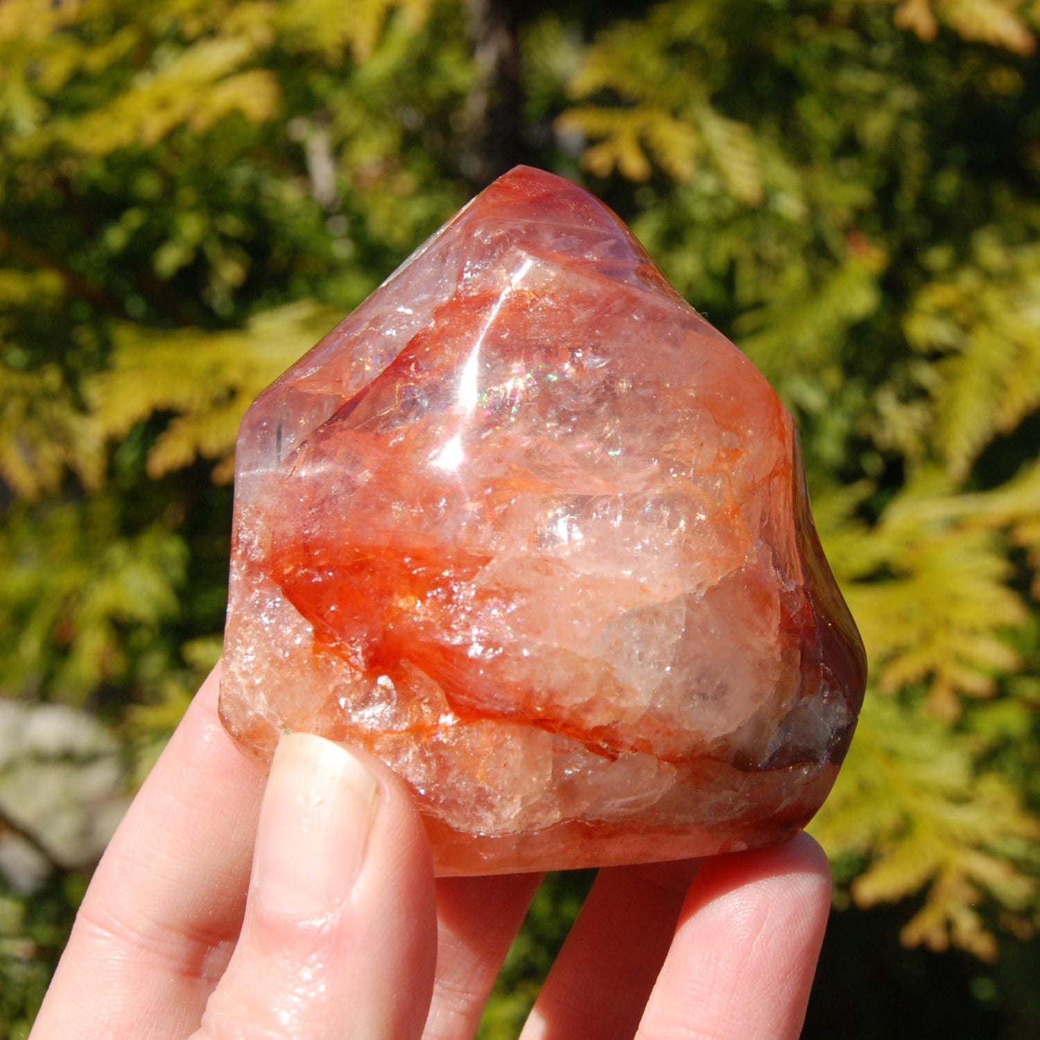 Fire Quartz Red Hematoid Crystal Flame Tower
