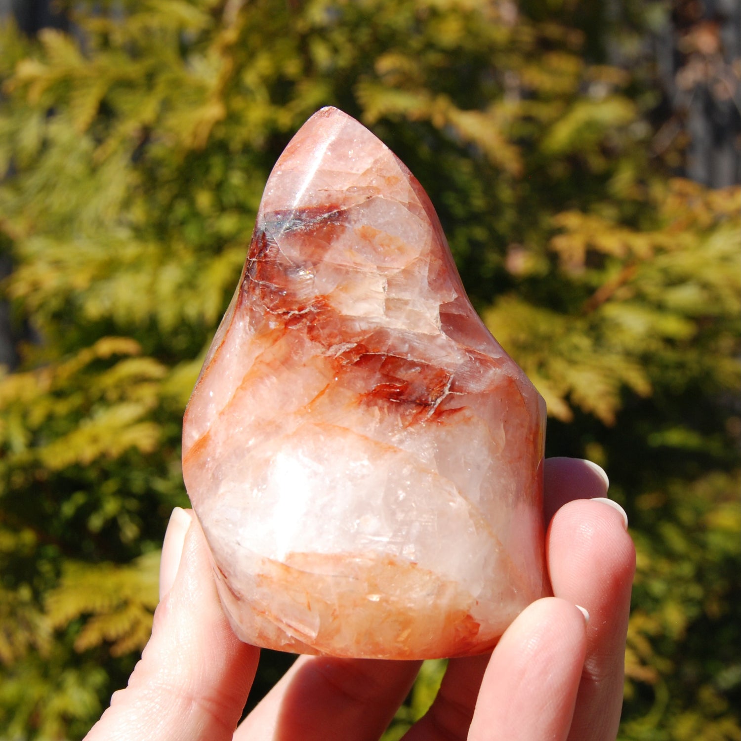 Fire Quartz Red Hematoid Crystal Flame Tower