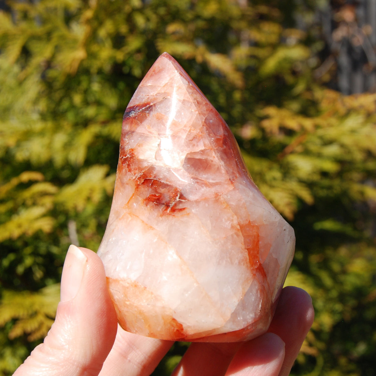 Fire Quartz Red Hematoid Crystal Flame Tower