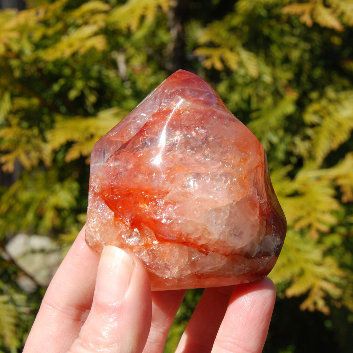 Fire Quartz Red Hematoid Crystal Flame Tower