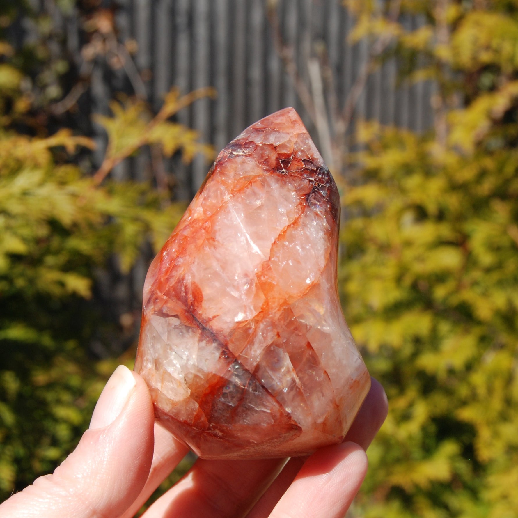 Fire Quartz Red Hematoid Crystal Flame Tower