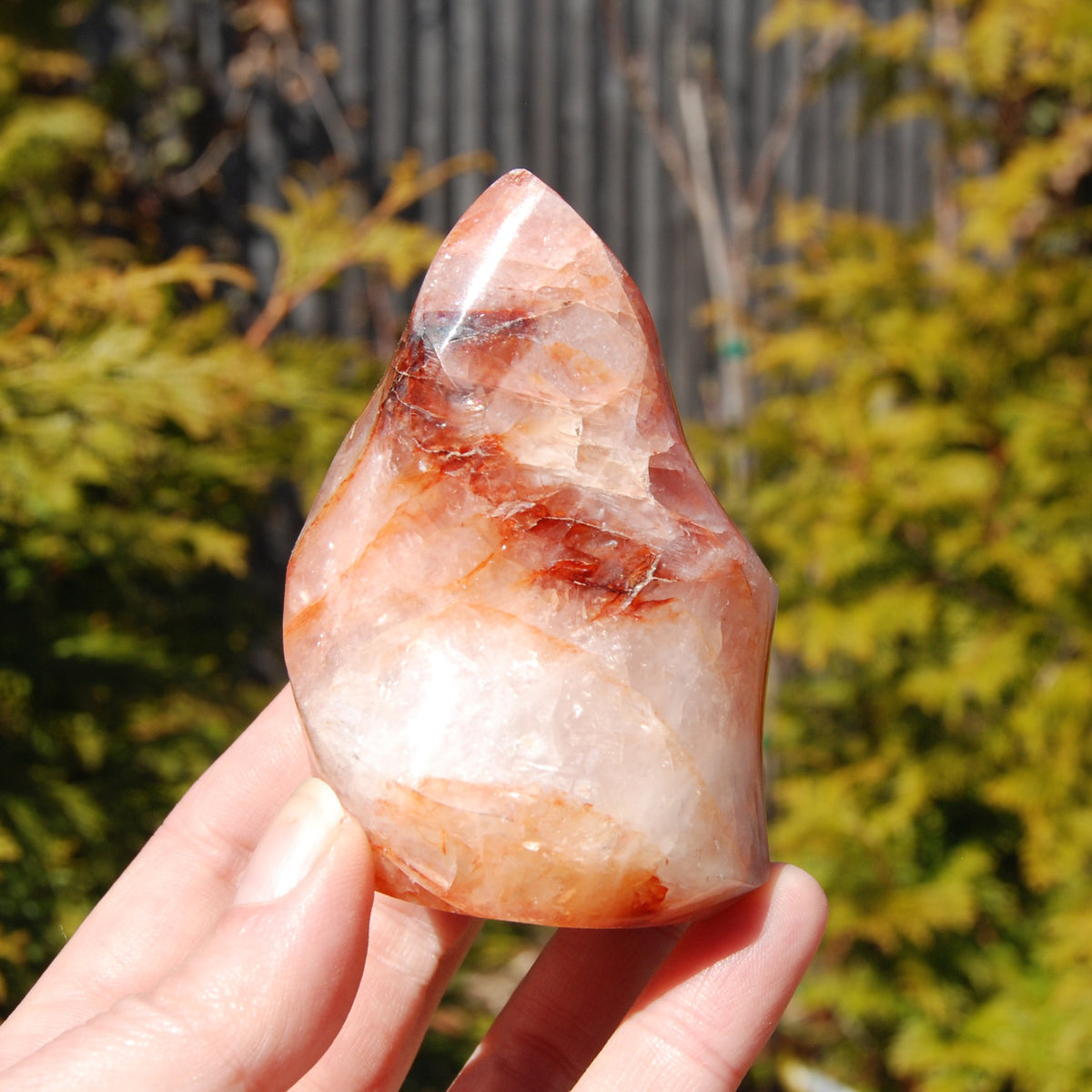 Fire Quartz Red Hematoid Crystal Flame Tower