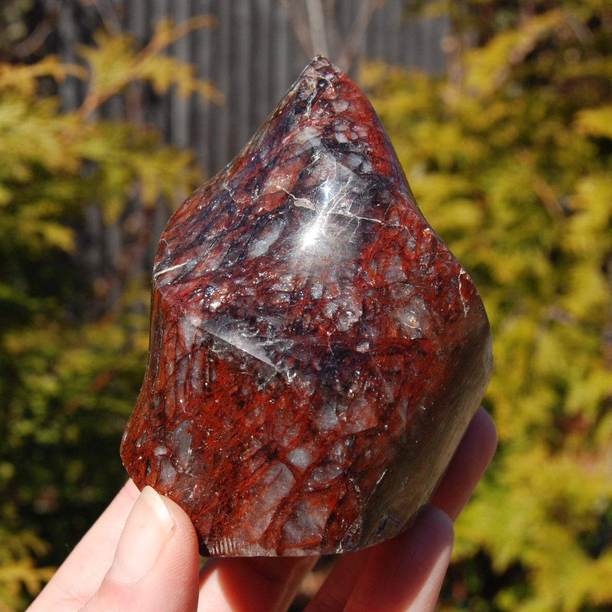 Fire Quartz Red Hematoid Crystal Flame Tower