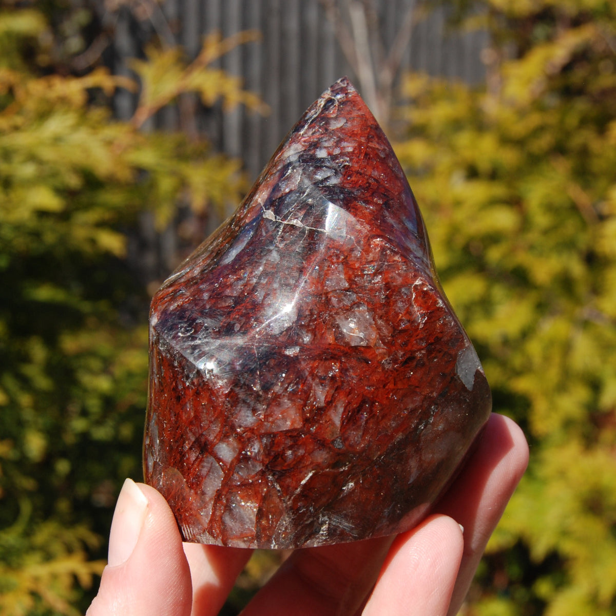 Fire Quartz Red Hematoid Crystal Flame Tower