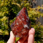 Fire Quartz Red Hematoid Crystal Flame Tower