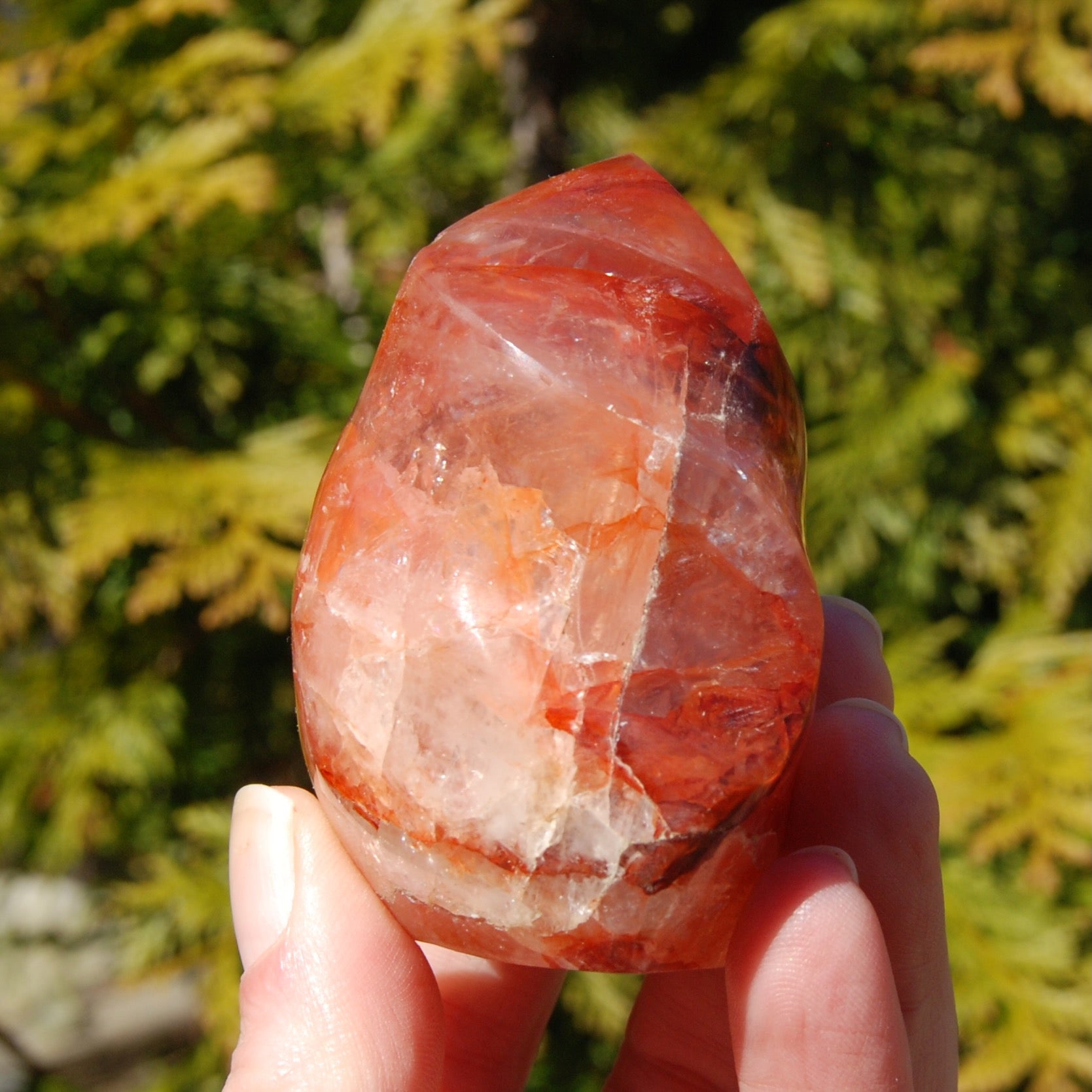 Fire Quartz Red Hematoid Crystal Flame Tower