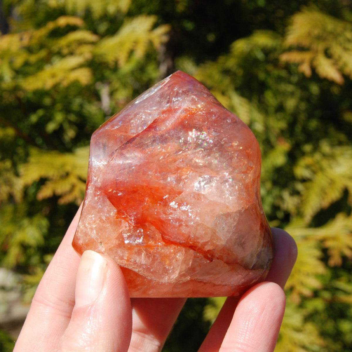 Fire Quartz Red Hematoid Crystal Flame Tower