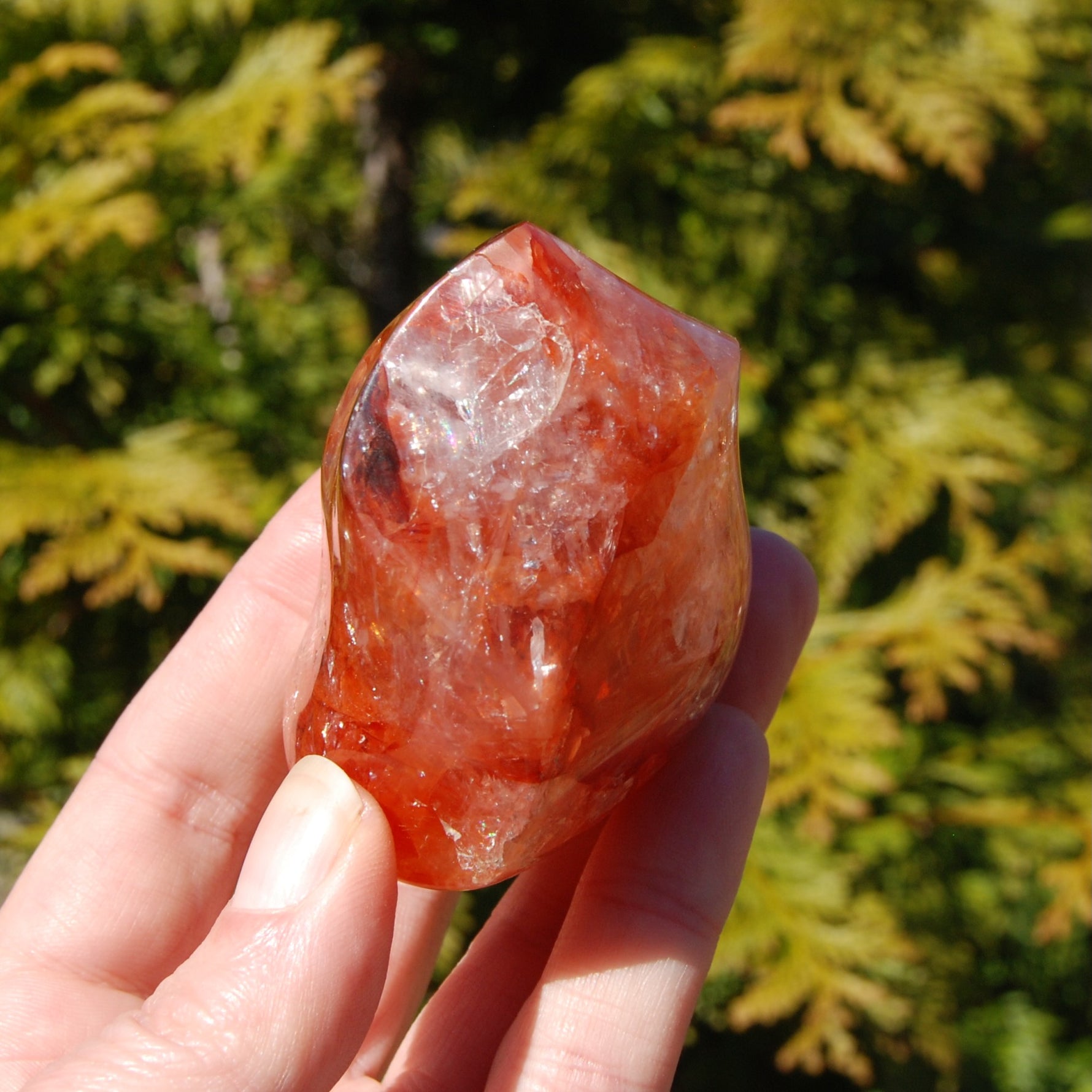 Fire Quartz Red Hematoid Crystal Flame Tower