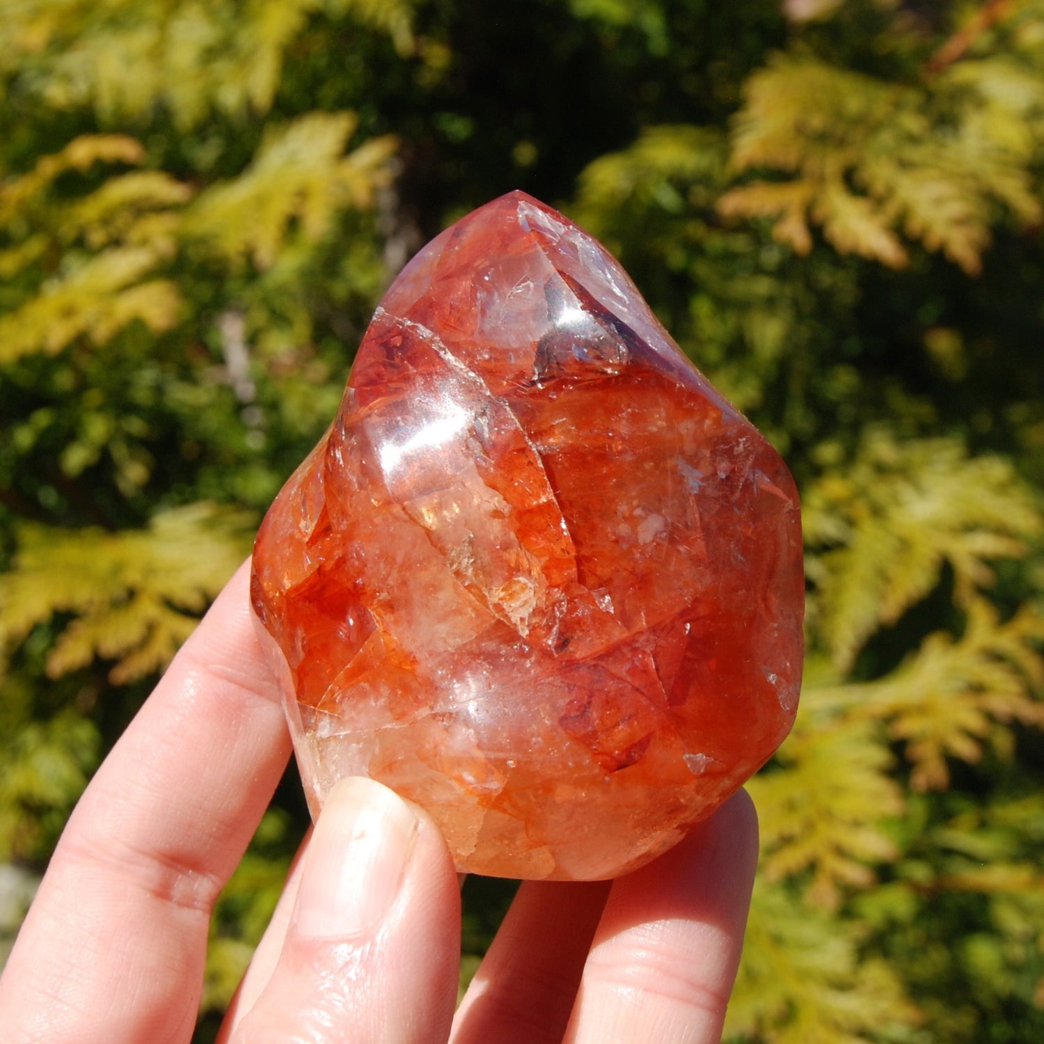 Fire Quartz Red Hematoid Crystal Flame Tower