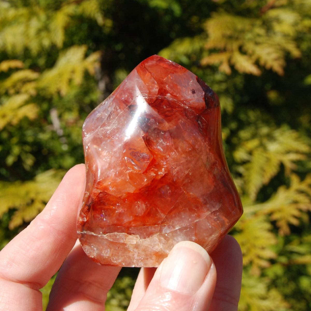 Fire Quartz Red Hematoid Crystal Flame Tower