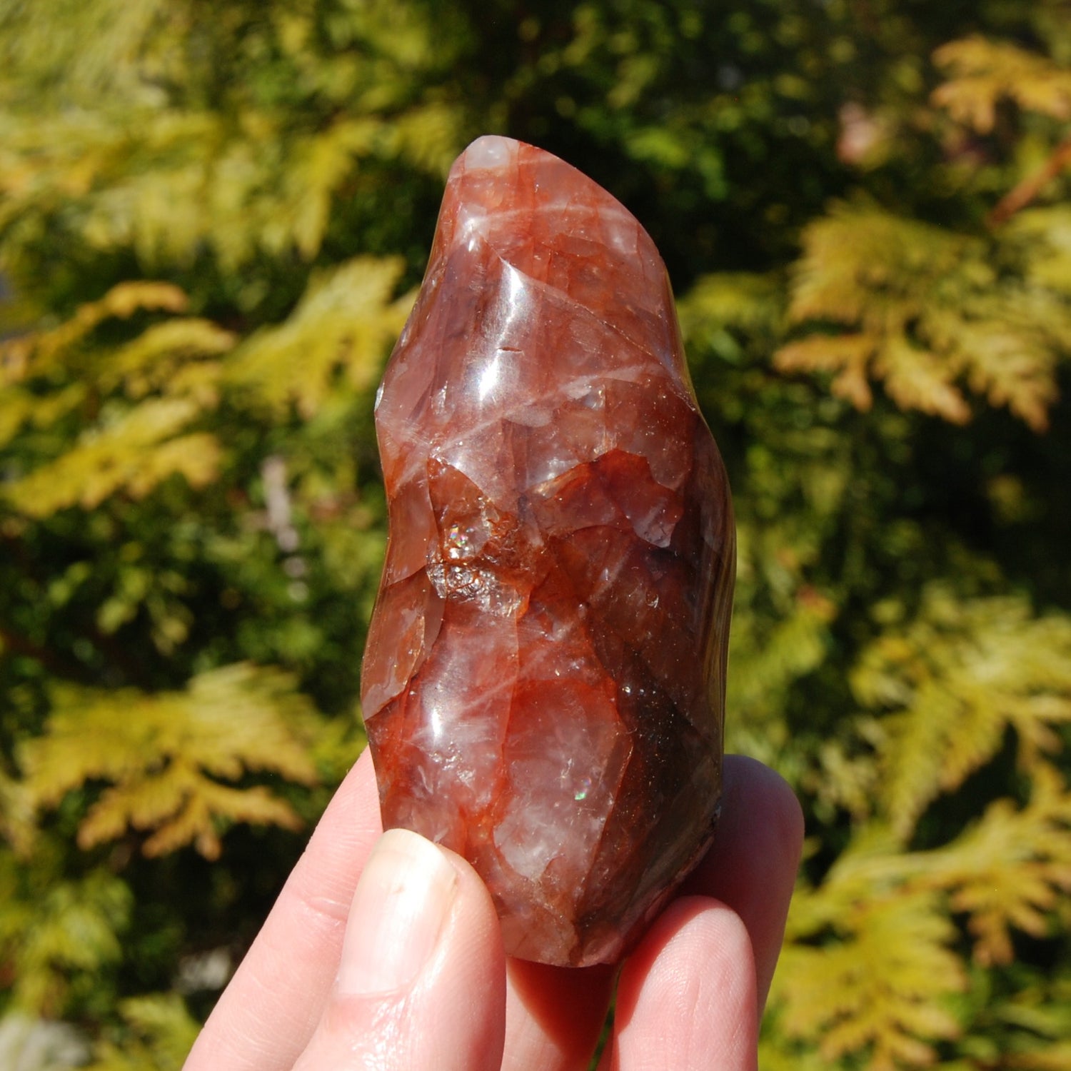Fire Quartz Red Hematoid Crystal Flame Tower