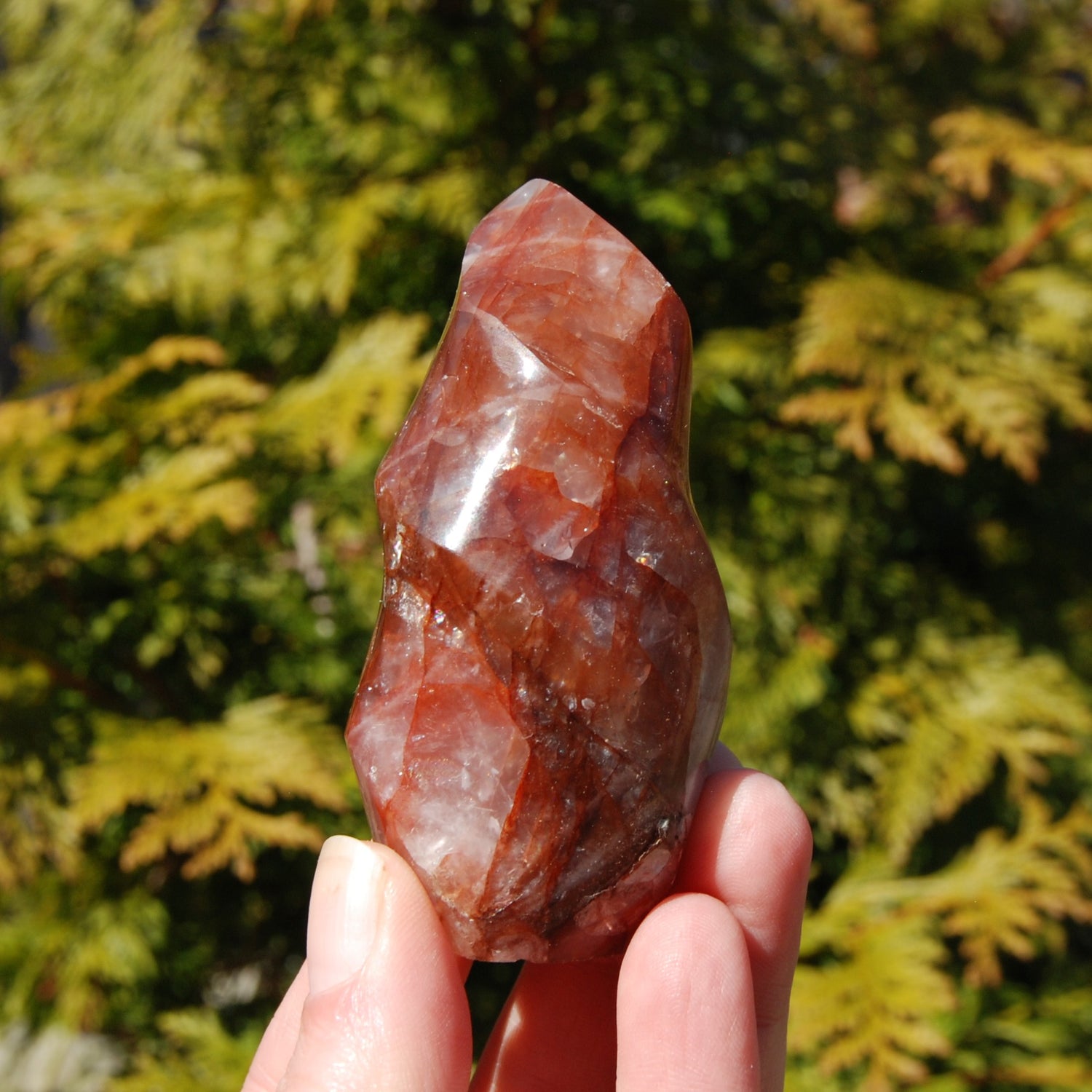 Fire Quartz Red Hematoid Crystal Flame Tower
