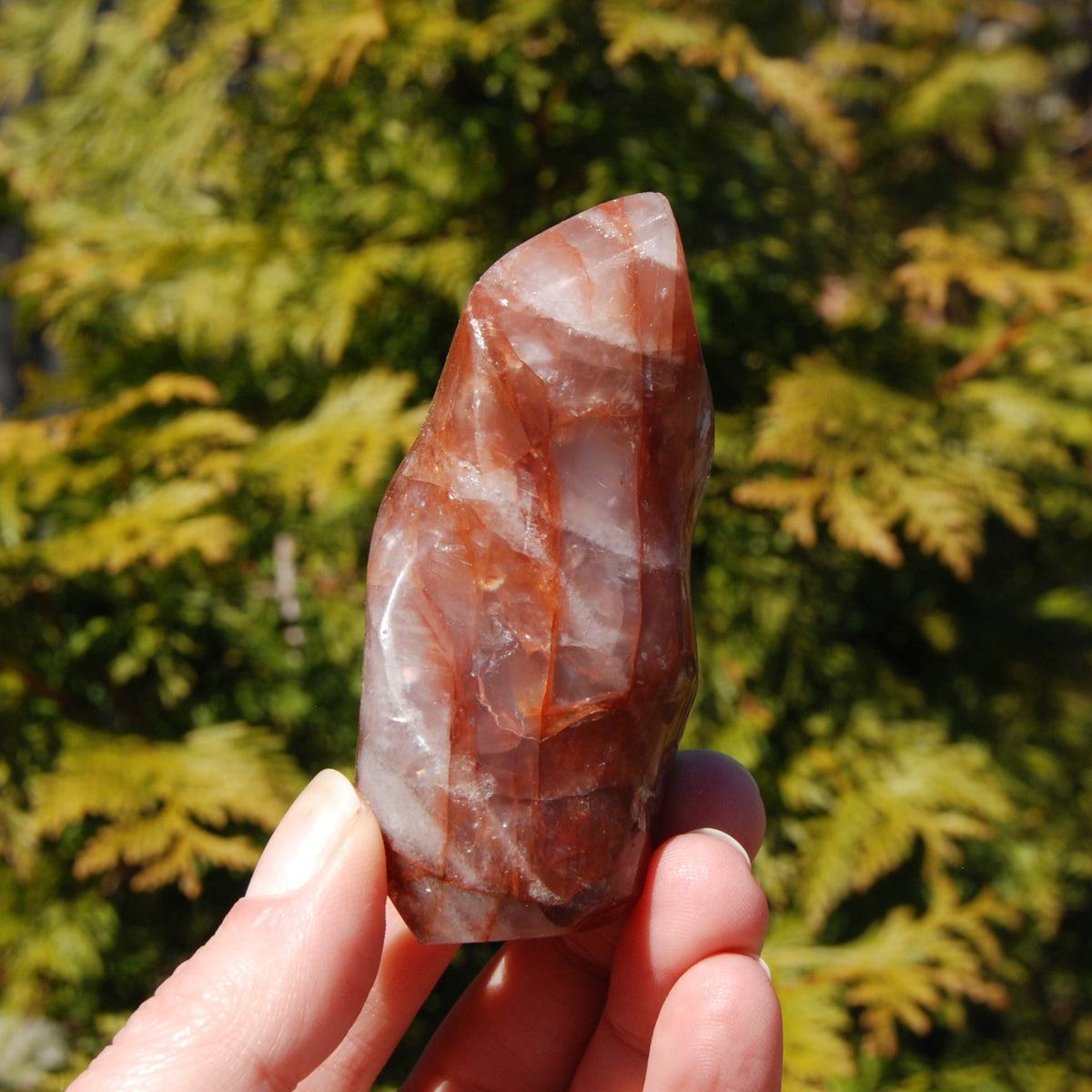 Fire Quartz Red Hematoid Crystal Flame Tower