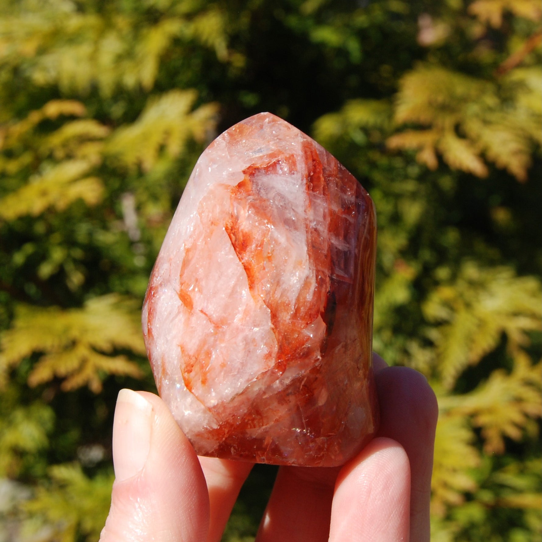Fire Quartz Red Hematoid Crystal Flame Tower