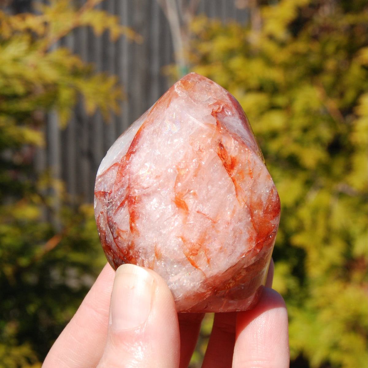 Fire Quartz Red Hematoid Crystal Flame Tower